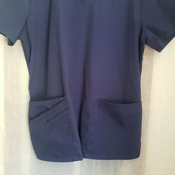 Cherokee Luxe Scrub Top Navy Scrubs Medical Vet Dental Womens Size M - Picture 4 of 6